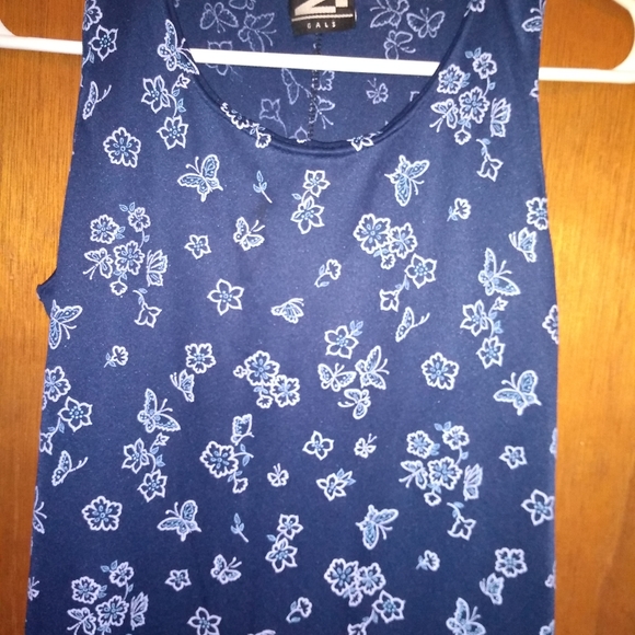 Blue &white floral butterfly print maxi dress - Picture 2 of 4